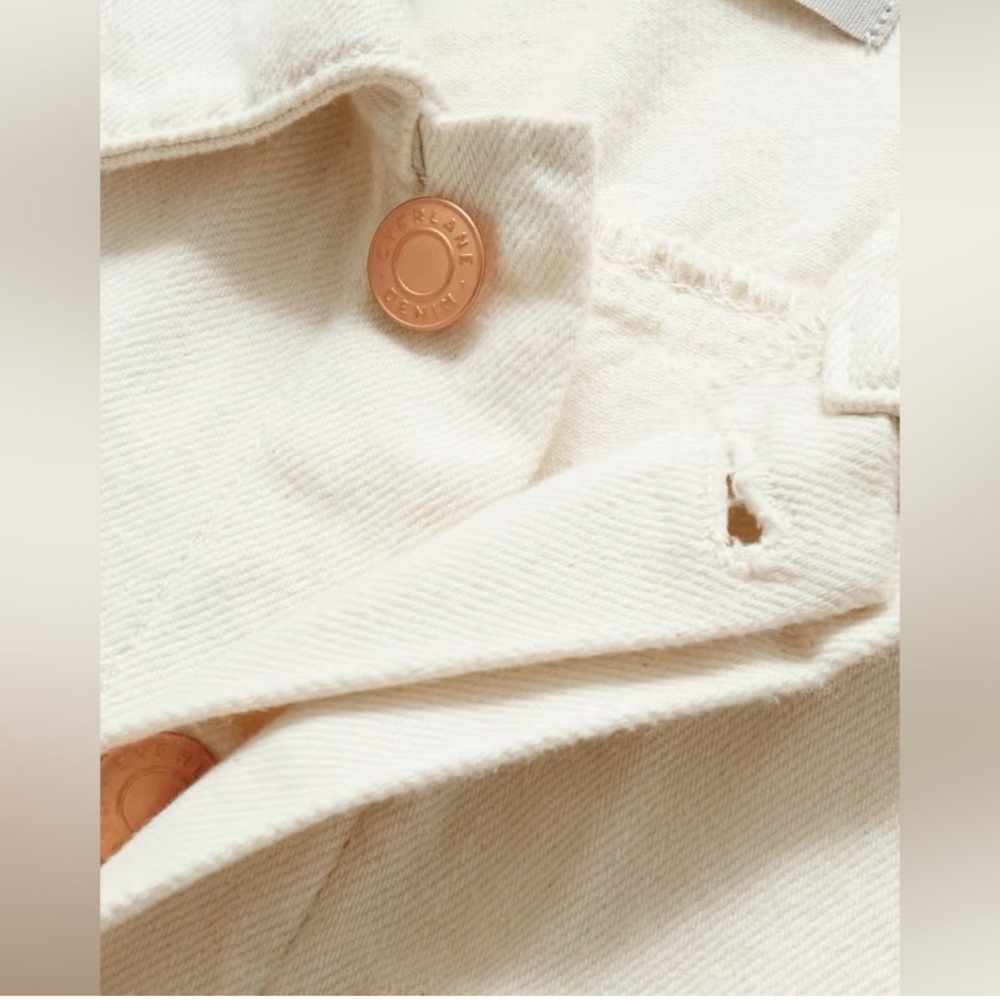 Everlane The Super-Soft Coverall Organic Cotton Women's Cream Jumpsuit Size 10 - Picture 5 of 12